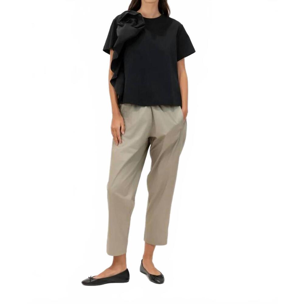 NEW PSOPHIA sculptural rosette tee shirt in black
